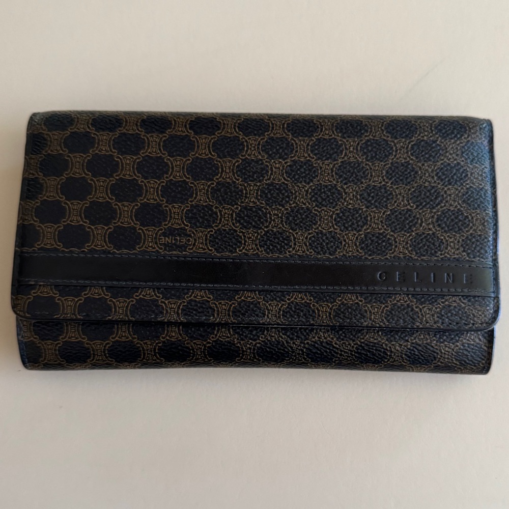 Celine long wallet macadam brown PVC x leather Authentic - Picture 3 of 13